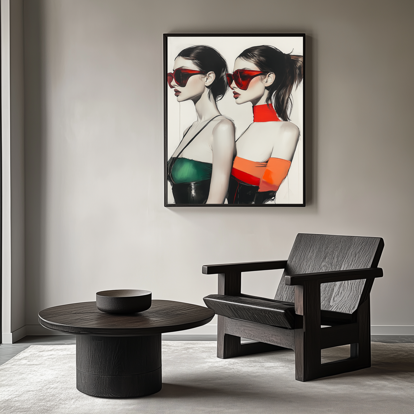 Mirrored Glamour: Fashion Meets Power – Contemporary Fashion FRAMED Photo