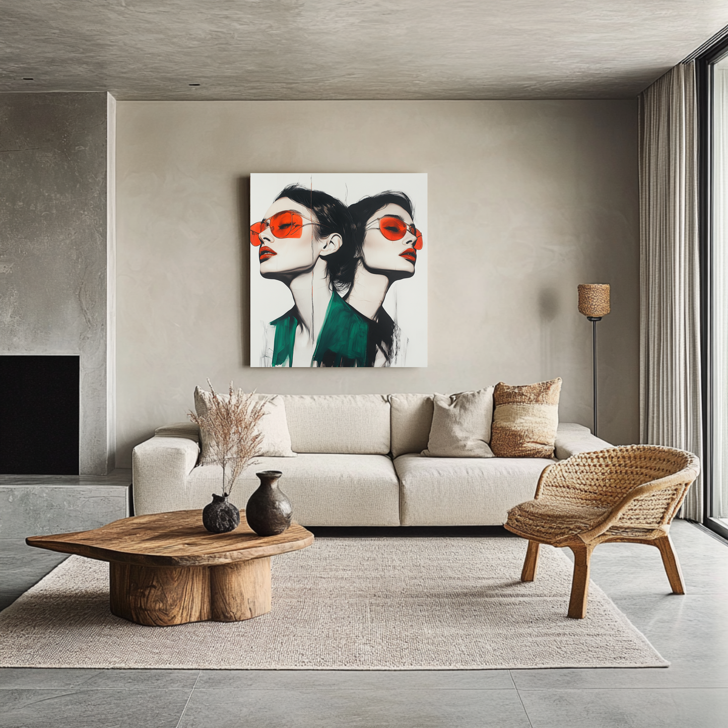 Iconic Stare: The Power of Green & Red – Contemporary Fashion FRAMED Photo