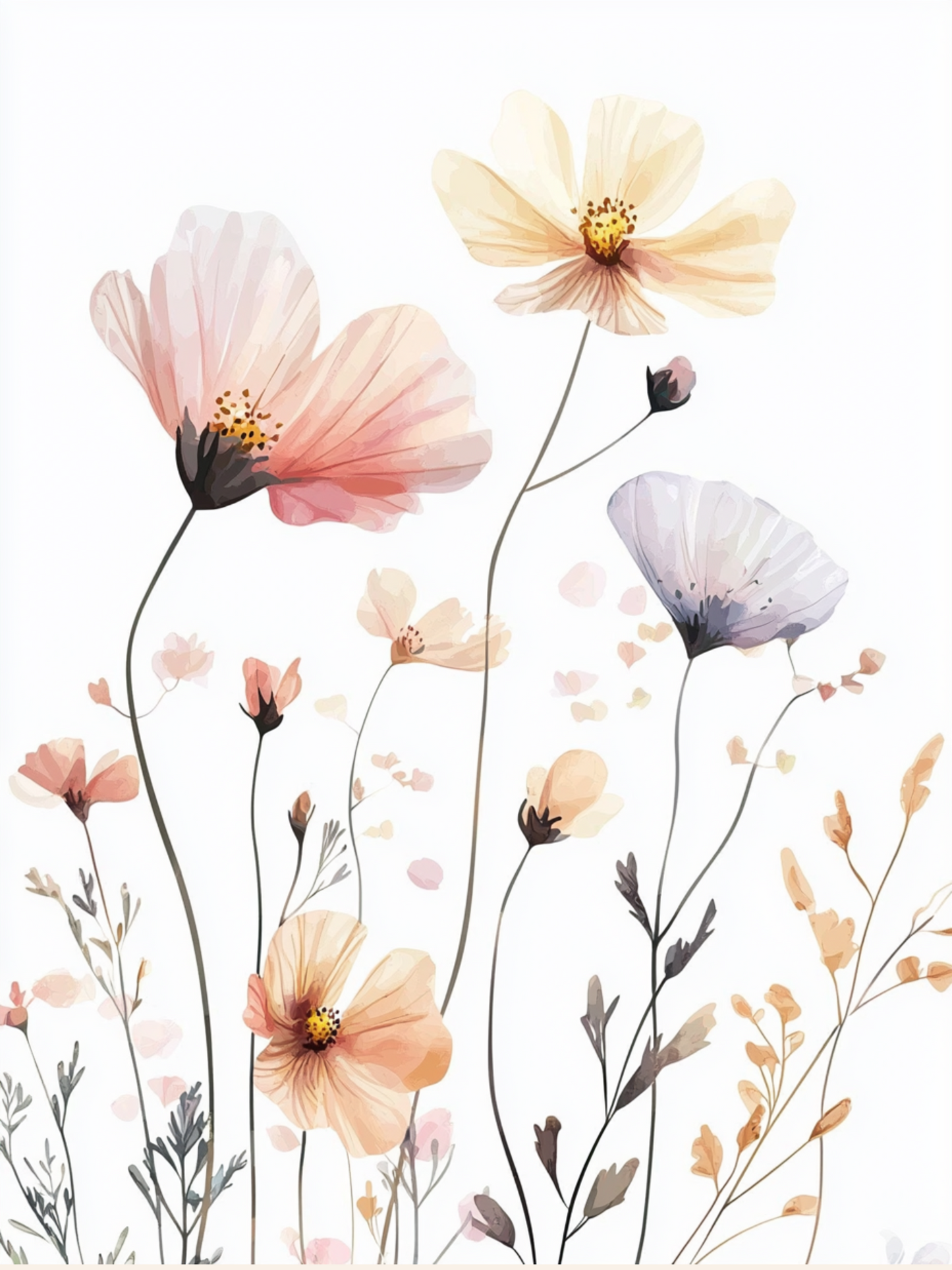 Golden Bloom Botanical Print