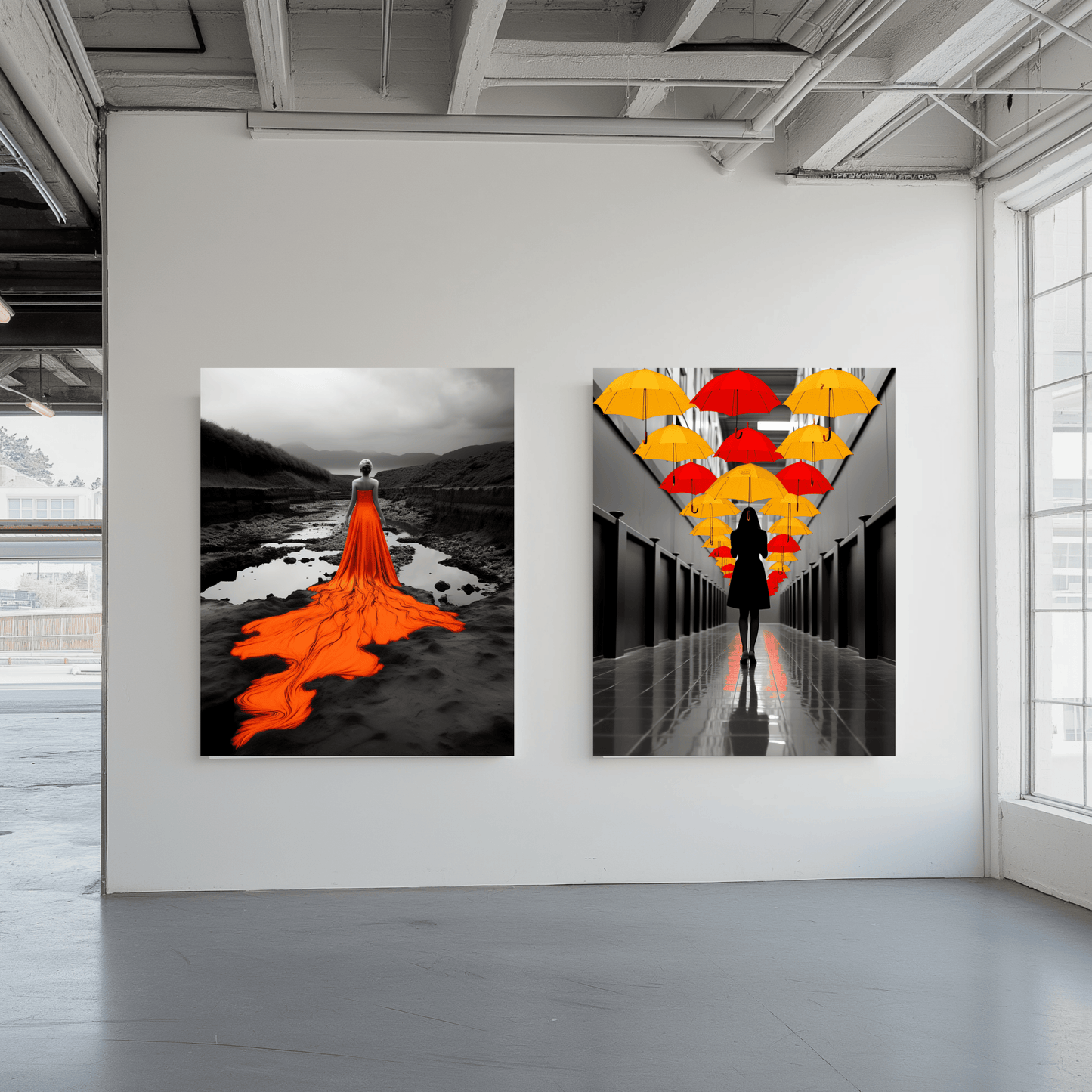 Illusions of Light - Floating Balloons in a Dreamlike Corridor