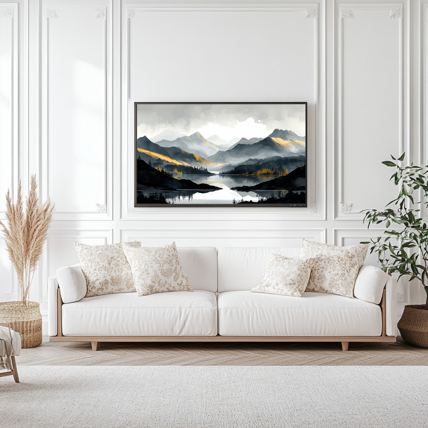 Golden Silence in the Pale Mist - Wall Art