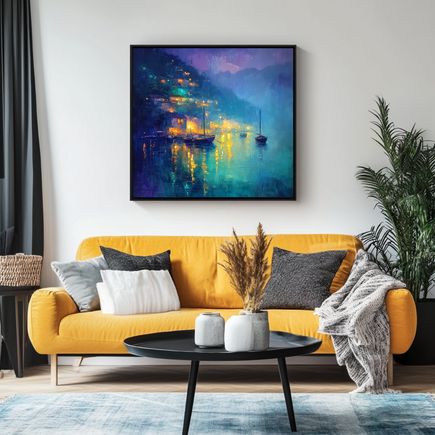 Harbor Lights at Midnight - Canvas