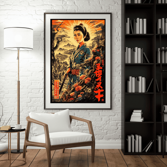 Dragon's Daughter - Vintage Samurai Warrior Art