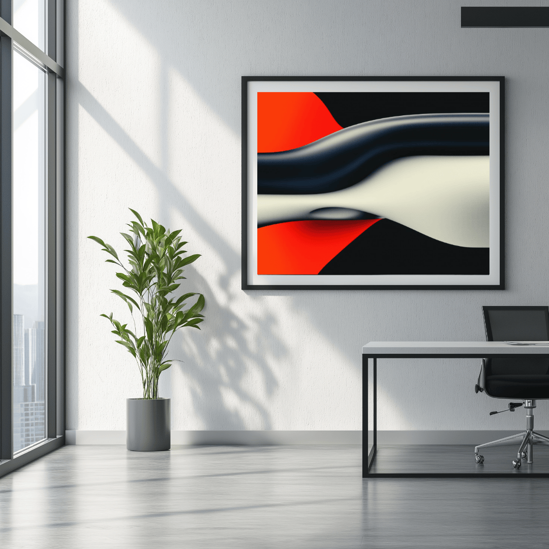 Waves of Disruption - Abstract Minimalist Futurism Art