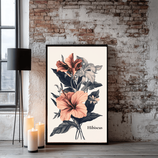 Vintage Hibiscus Botanical Print