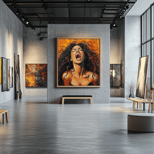 Unleashed Fury – Bold Expressionist Female Portrait Painting