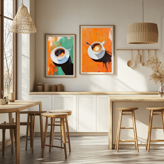 Morning Ritual: Espresso in Motion - FRAMED Canvas