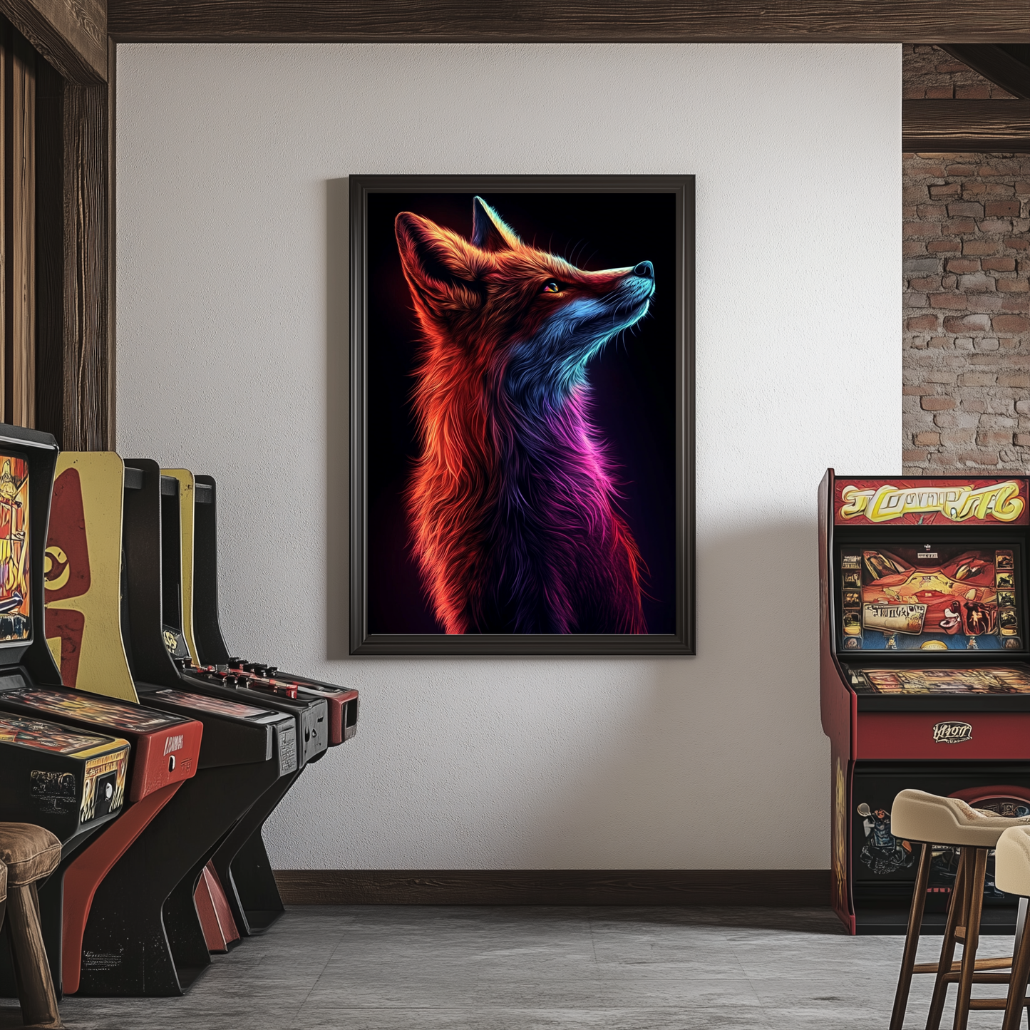 Spirit Fox: Neon Dreams – METAL Print